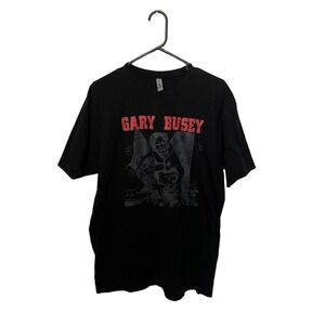 Gary Busey Graphic Shirt Mens XL Black Novelty Movie Short Sleeve Cotton Tee
